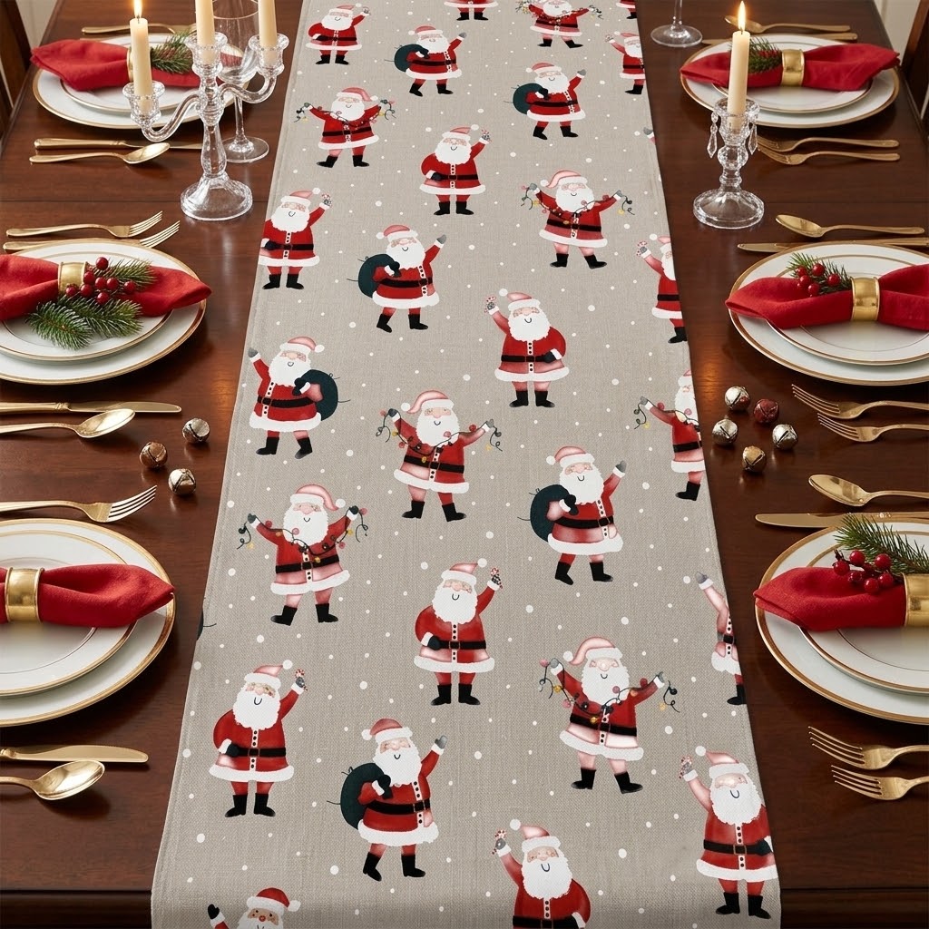 Father Christmas Santa Table Runner