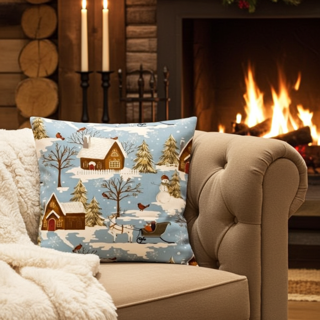 Christmas Scene Cushion Cover