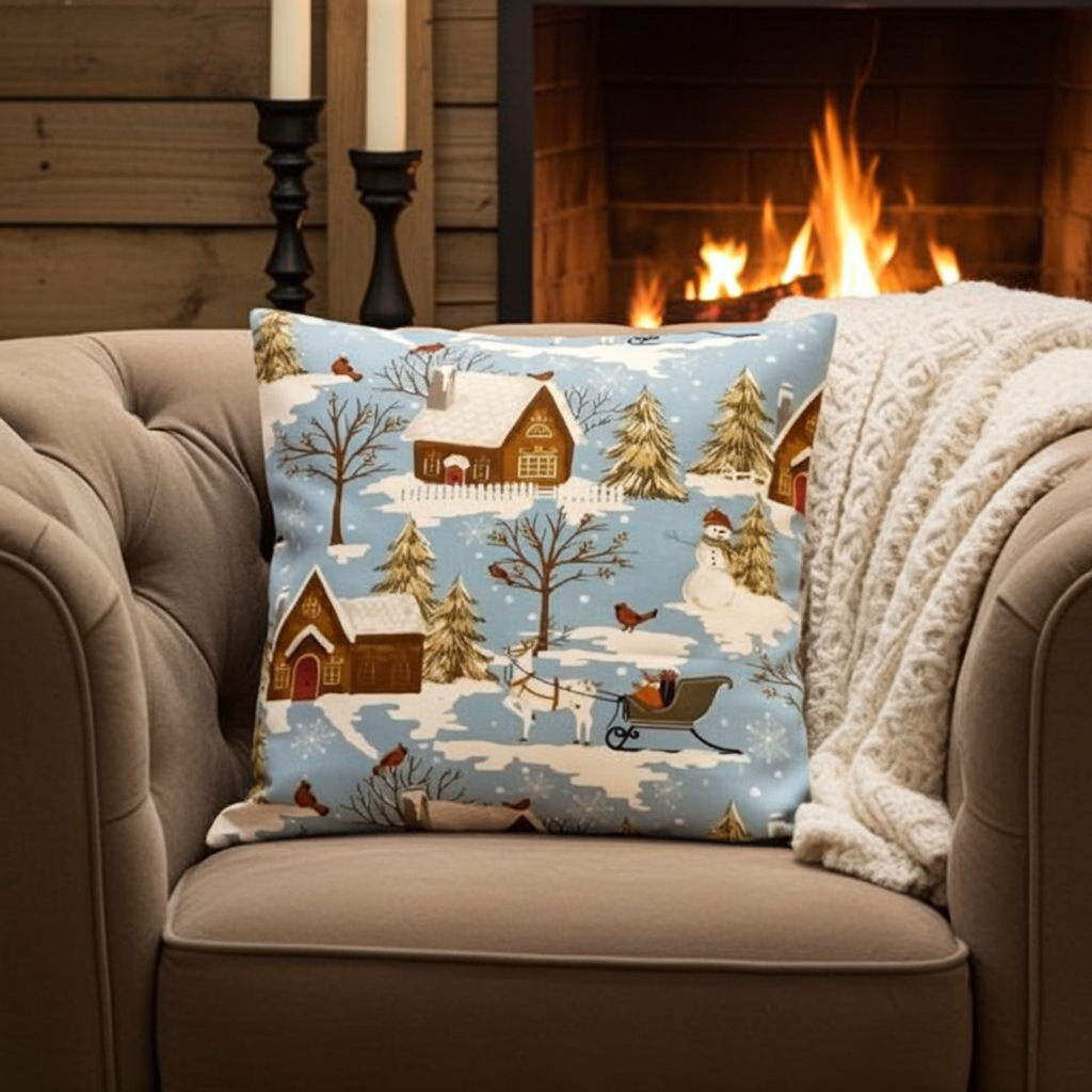 Christmas Scene Cushion Cover