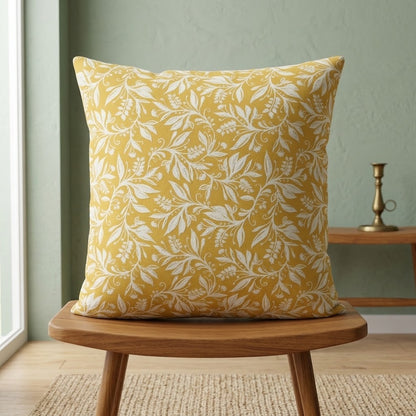 Berry Clusters Ochre Yellow Floral Cushion Cover