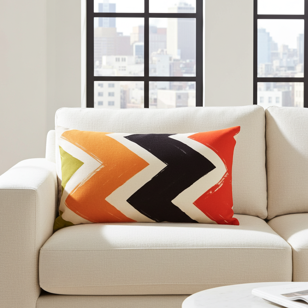 Modern Geometric Zigzag Cushion Cover