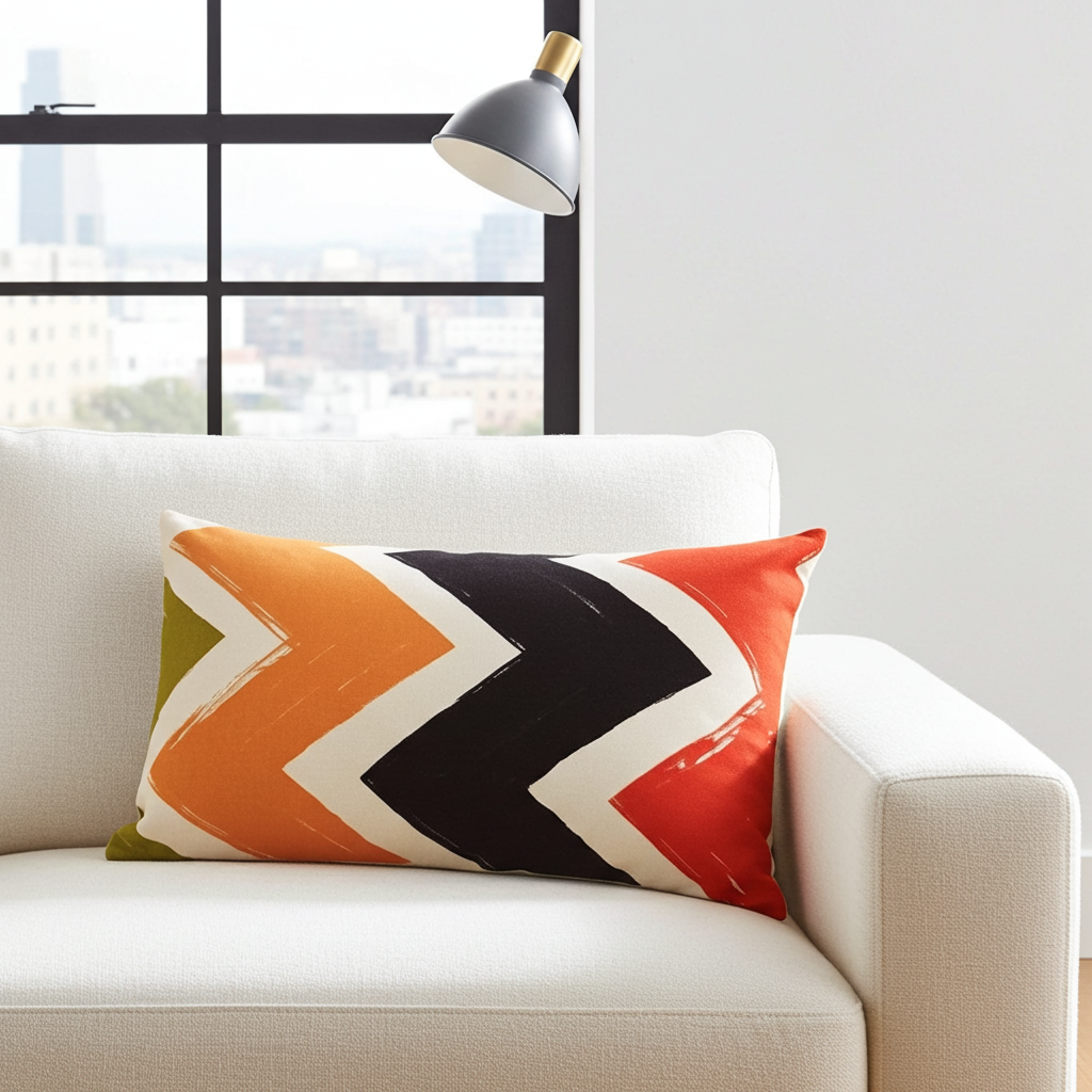 Modern Geometric Zigzag Cushion Cover