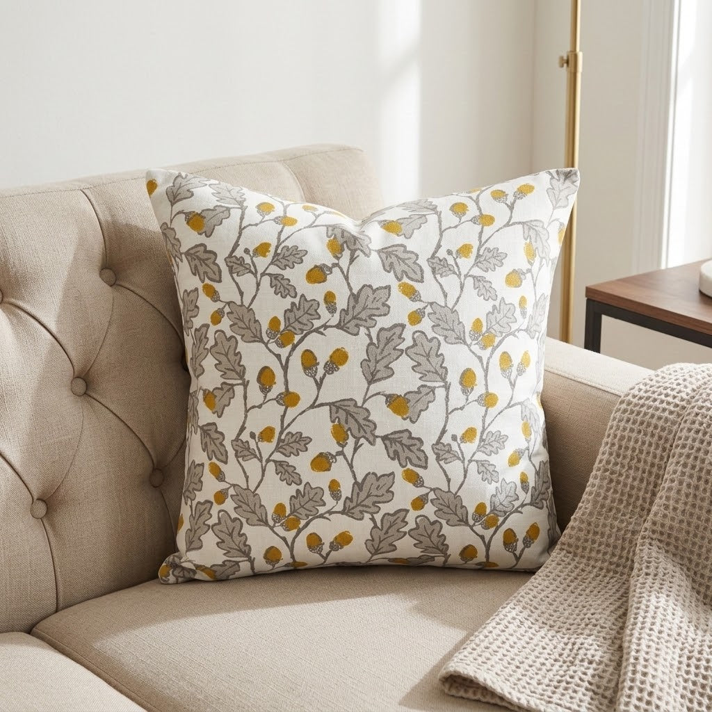 Acorn Trail Natural Cushion Cover