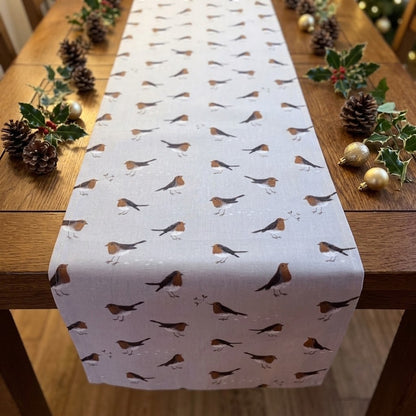 Sophie Allport Robin Neutral Weihnachtstischläufer
