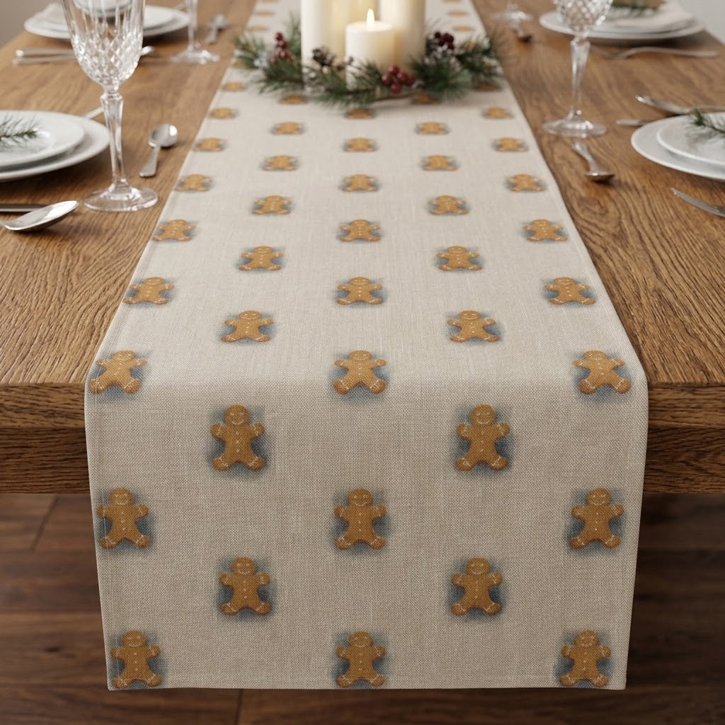 Gingerbread Man Christmas Table Runner