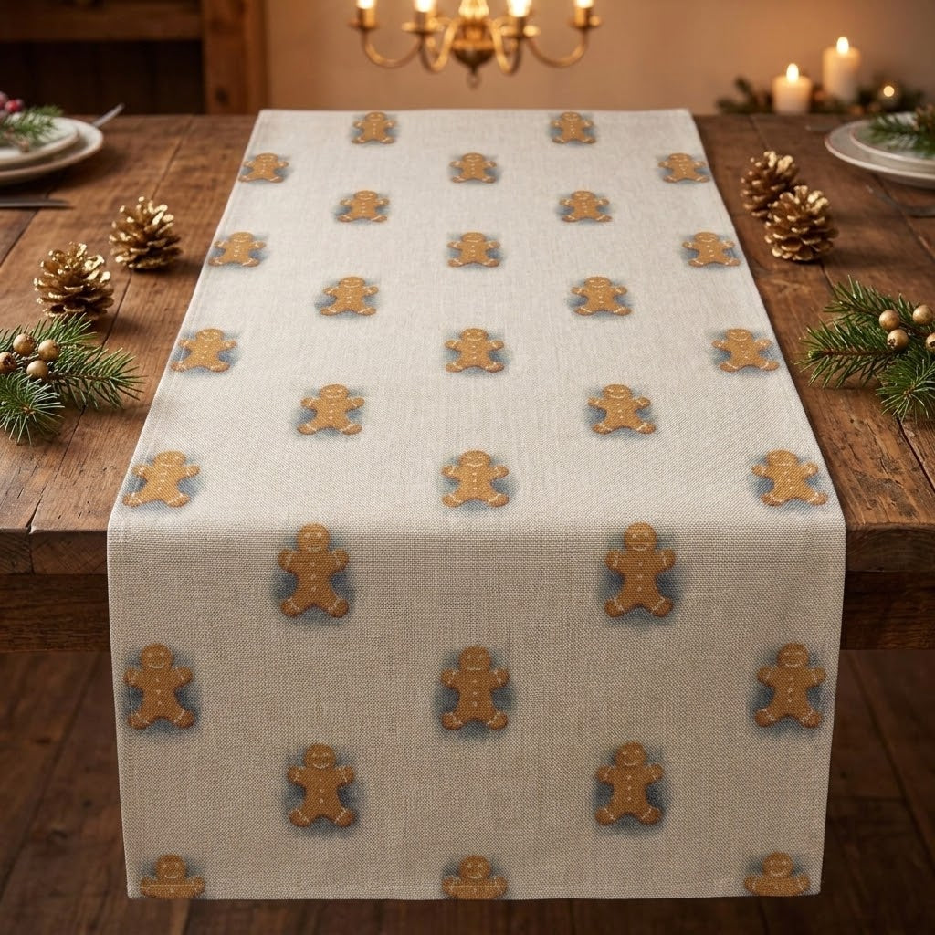 Gingerbread Man Christmas Table Runner