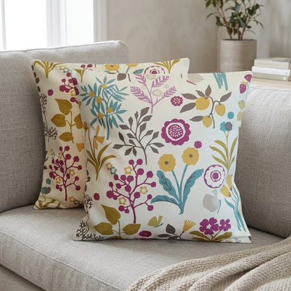 Clarke & Clarke Frida Heather Floral Cushion Cover