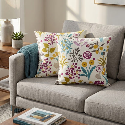Clarke & Clarke Frida Heather Floral Cushion Cover