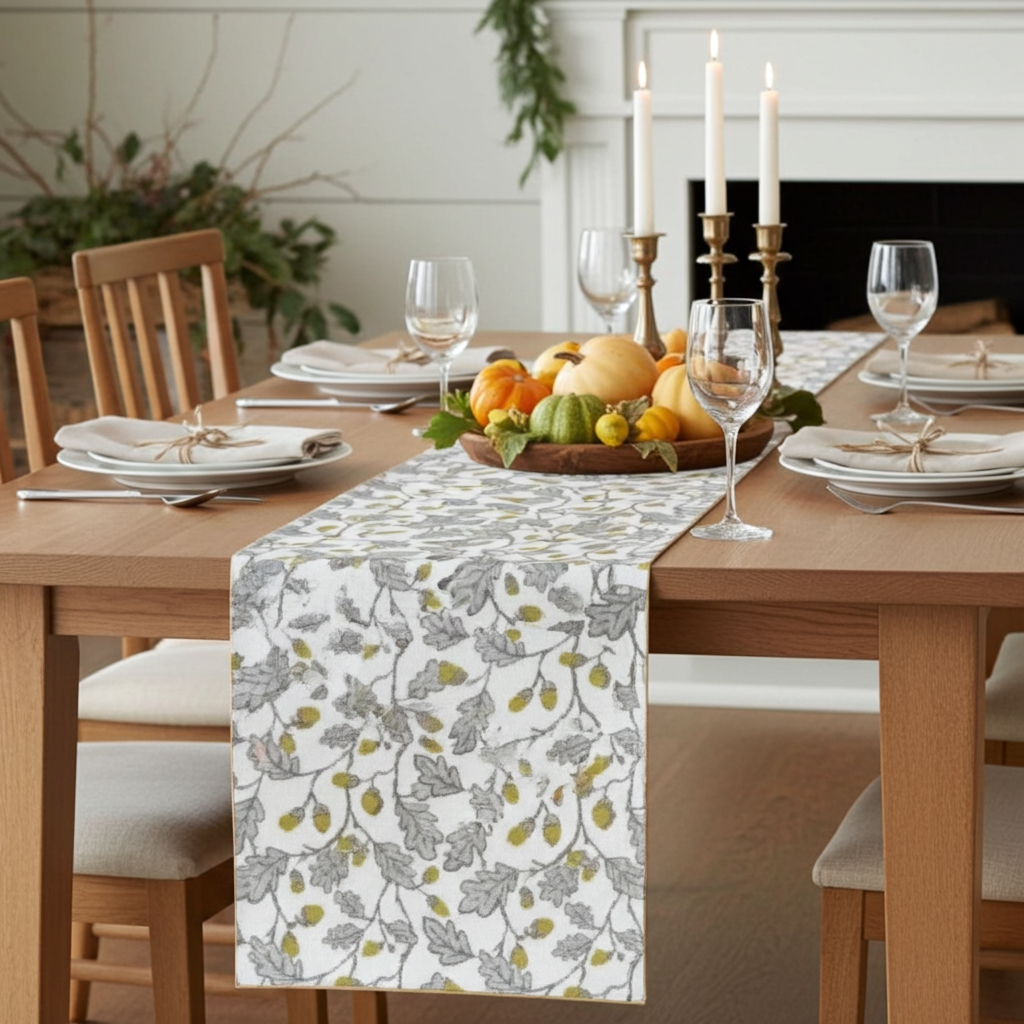 Acorn Trail Autumn Fall Table Runner
