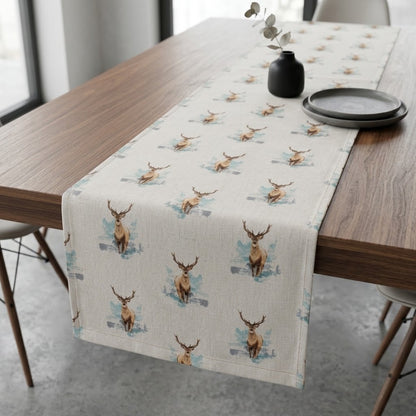 Runner da tavolo con cervo delle Highlands, Runner da tavolo con cervo, Runner da tavolo con cervo di Natale, Runner da tavolo UK 36" 48" 54" 60" 64" 72" 84" 96" 104"