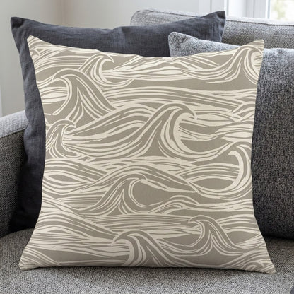 Ocean Waves Surf Grey Cushion Cover – Coastal Nautical Design