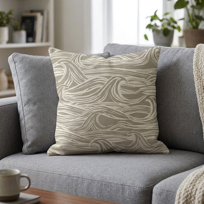 Ocean Waves Surf Grey Cushion Cover – Coastal Nautical Design