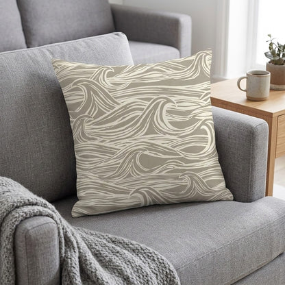 Ocean Waves Surf Grey Cushion Cover – Coastal Nautical Design
