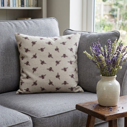 Busy Bees Bumblebee Purple Cushion Cover
