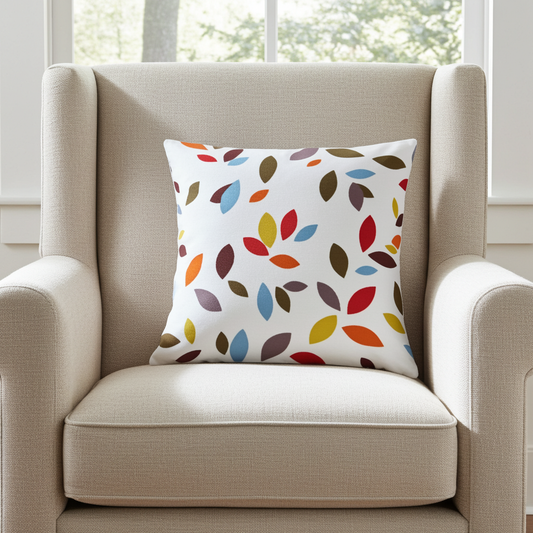 Vibrant Scattered Leaves Cushion Cover