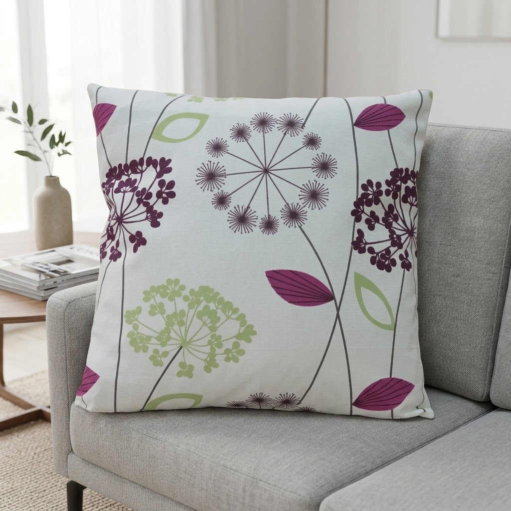 Allium Floral Purple Cushion Cover