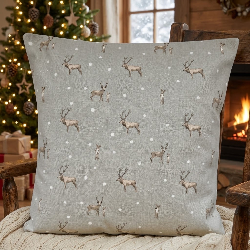 Sophie Allport Weihnachts-Kissenbezug mit Hirschmotiv