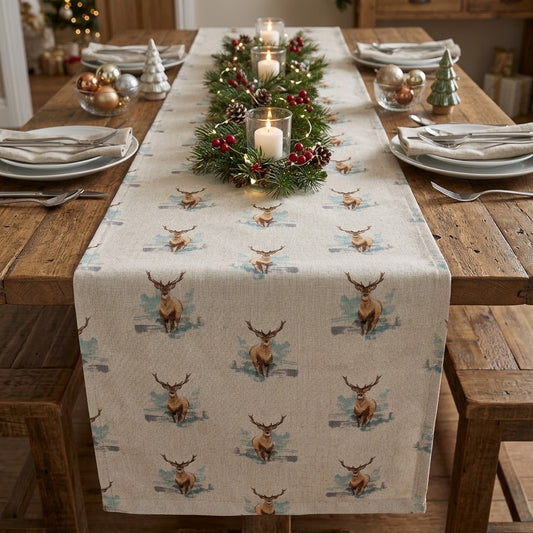 Highland Stag Christmas Table Runner