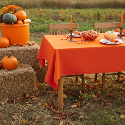 Plain Cotton Orange Tablecloth