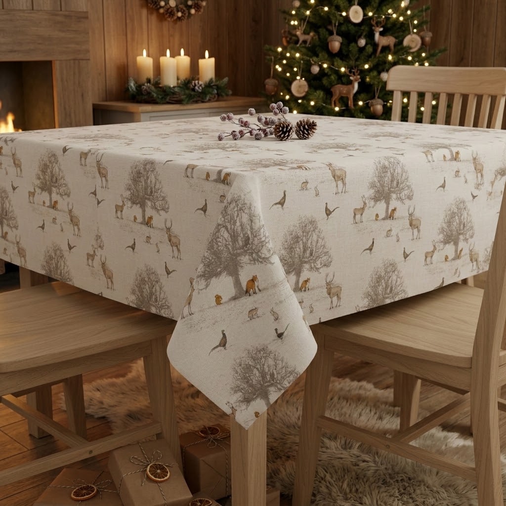 Tatton Autumn Woodland Christmas Tablecloth