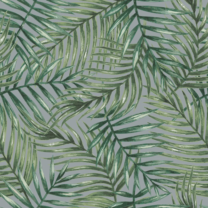 Palm Tree Leaves Coated Outdoor Water Repellent Tablecloth Available In Many Sizes