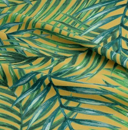 Palm Tree Leaves Coated Outdoor Water Repellent Tablecloth Available In Many Sizes