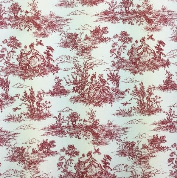 Toile de Jouy Vintage französische rote Tischdecke