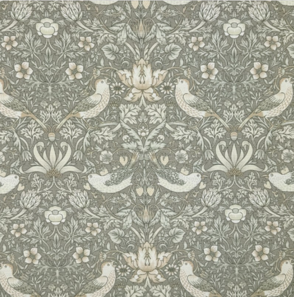 William Morris Strawberry Thief Natural Coated Tablecloth