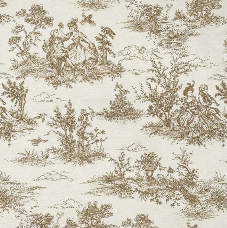 Natürlicher Vintage Französischer Toile De Jouy Kissenbezug