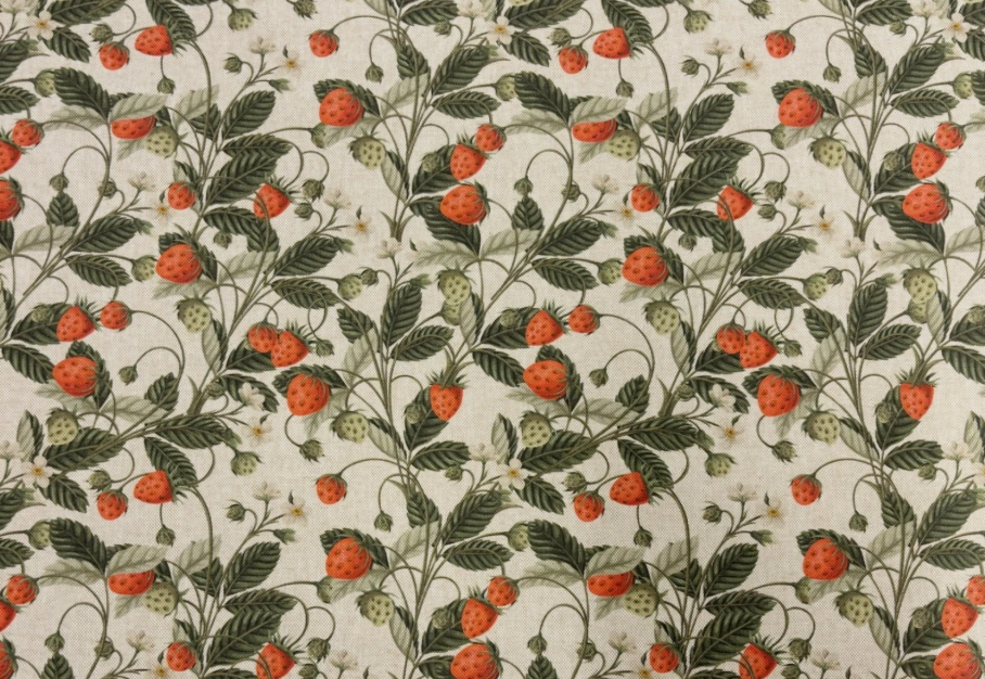 Strawberries Berry Natural Tablecloth