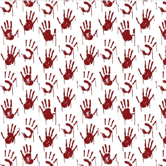 Blood Handprints Halloween Tablecloth