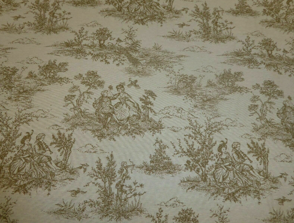 Toile de Jouy Tovaglia vintage beige francese