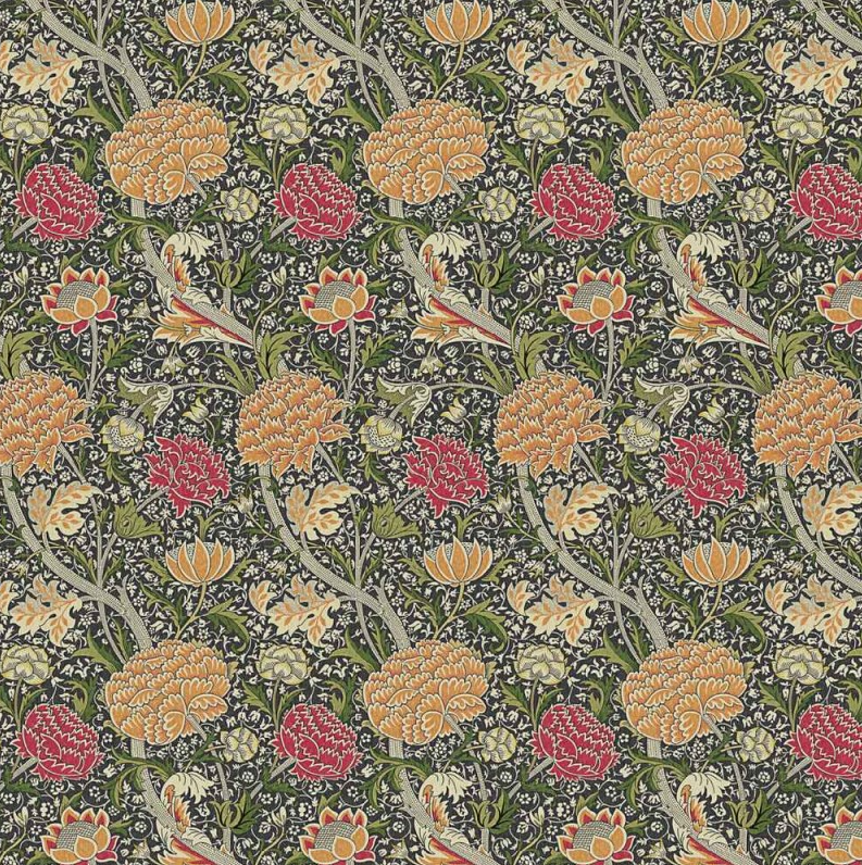 Tischdecke aus Baumwolle mit Orchideen- und Butterblumenmuster von William Morris