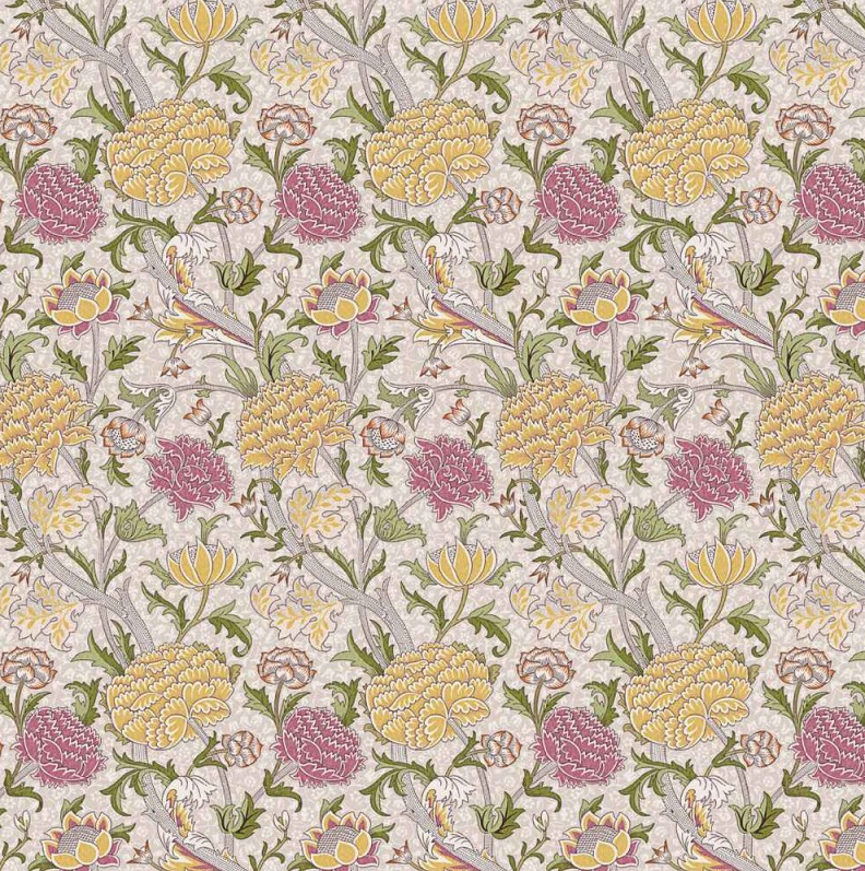 Tischdecke aus Baumwolle mit Orchideen- und Butterblumenmuster von William Morris