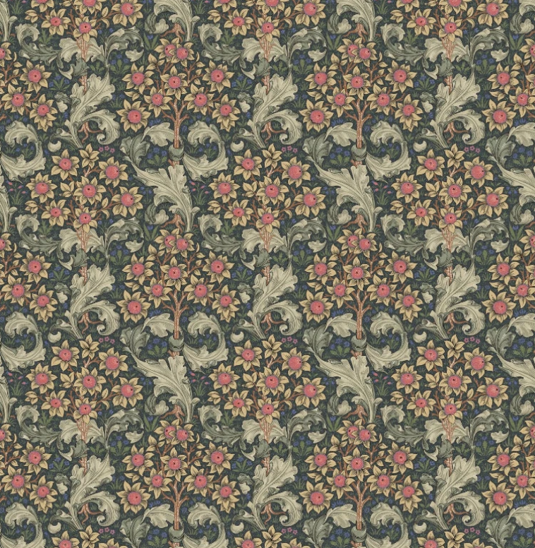 William Morris Orchid Floral Nightshade Grey Cushion Cover