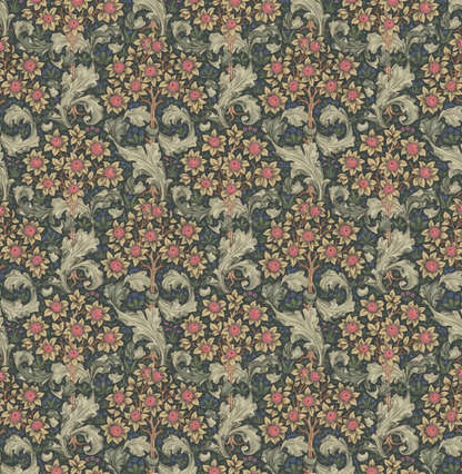 William Morris Orchid Floral Nightshade Grey Cushion Cover