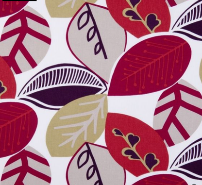 Malena Summer Leaf Leaves Red Cushion Cover