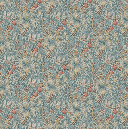 William Morris Golden Lily Floral Tourmaline Cushion Cover