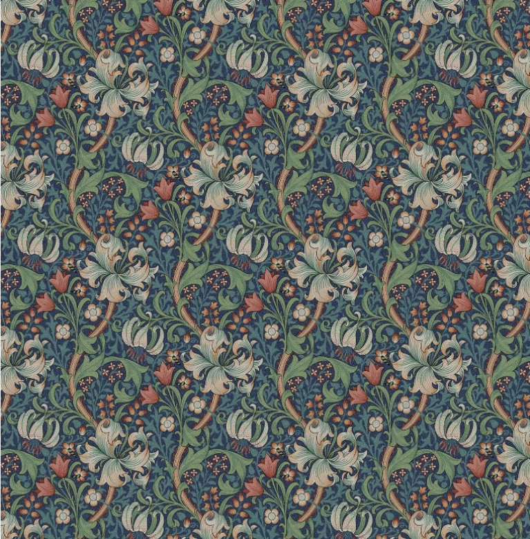 William Morris Golden Lily Floral Jewel Cushion Cover