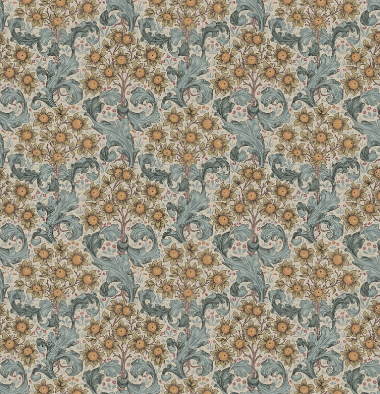 William Morris Kissenbezug mit Herbstblumenmuster