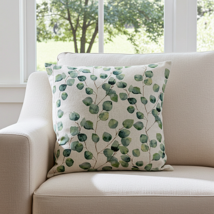 Eucalyptus Leaf Green Cushion Cover