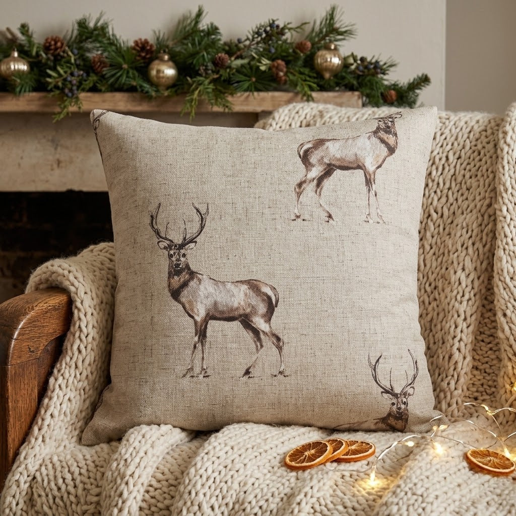 Glencoe Stags Christmas Cushion Cover