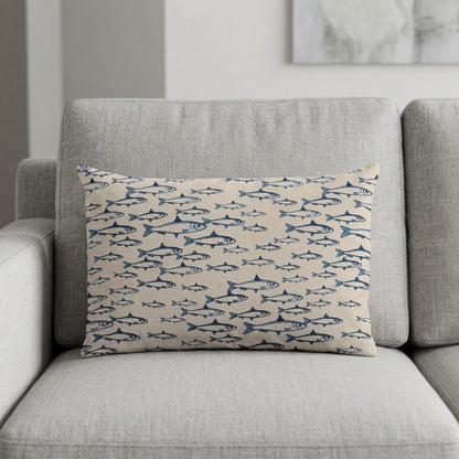 Abstract Fish Cushion Cover , Sardine Cushion Cover , Scandi Fish Cushion Cover , Throw Pillow , Scatter Cushions , Cushion Cover UK