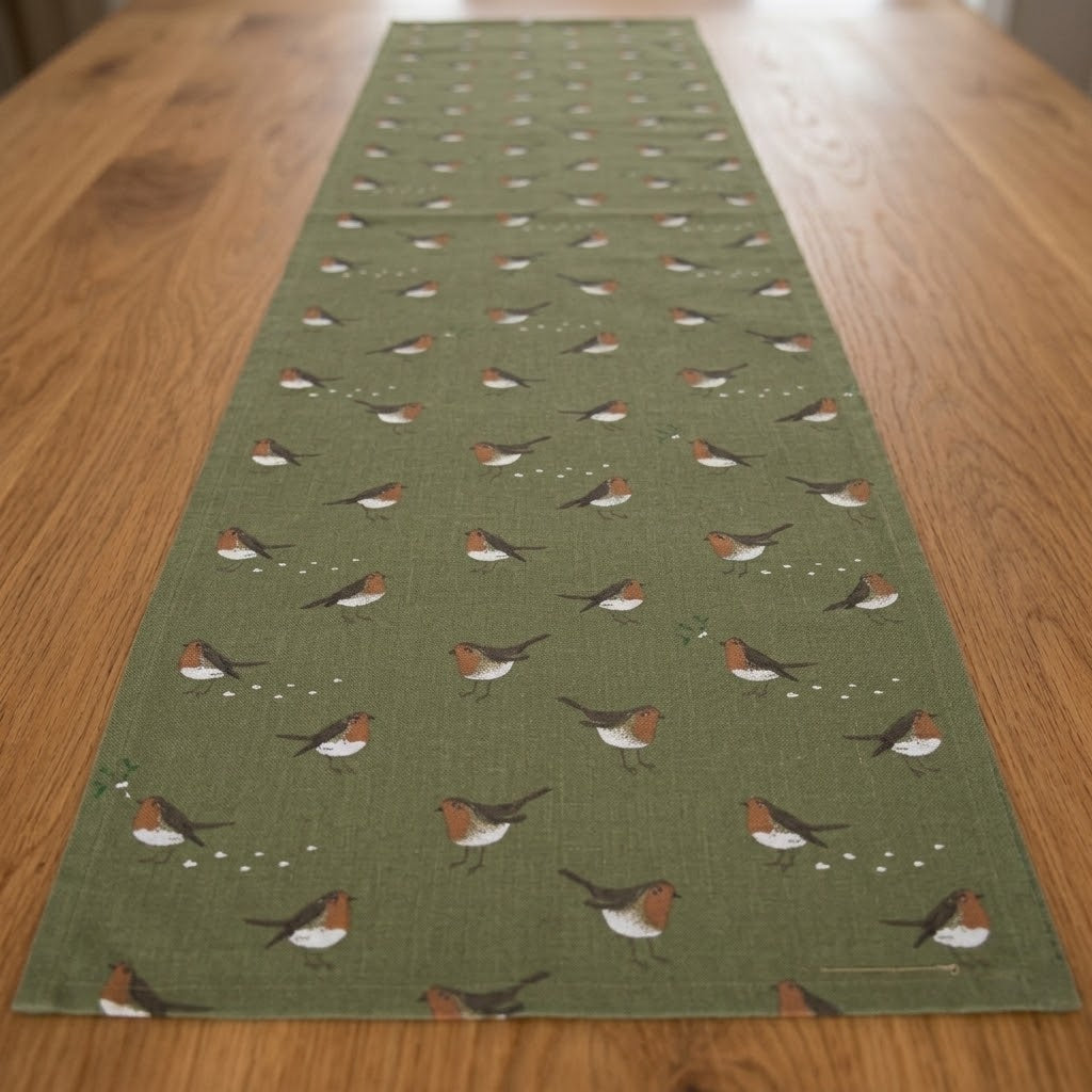 Sophie Allport Robin Green Christmas Table Runner