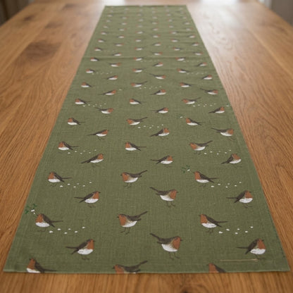 Sophie Allport Robin Green Christmas Table Runner