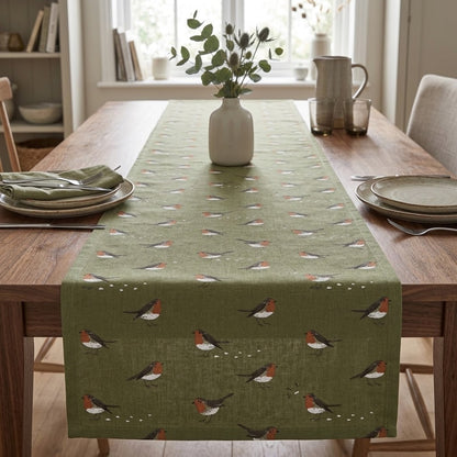 Sophie Allport Robin Green Christmas Table Runner