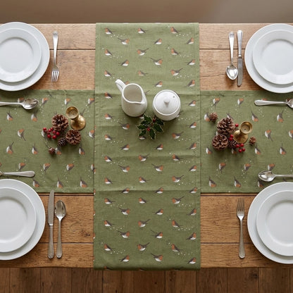 Sophie Allport Robin Green Christmas Table Runner