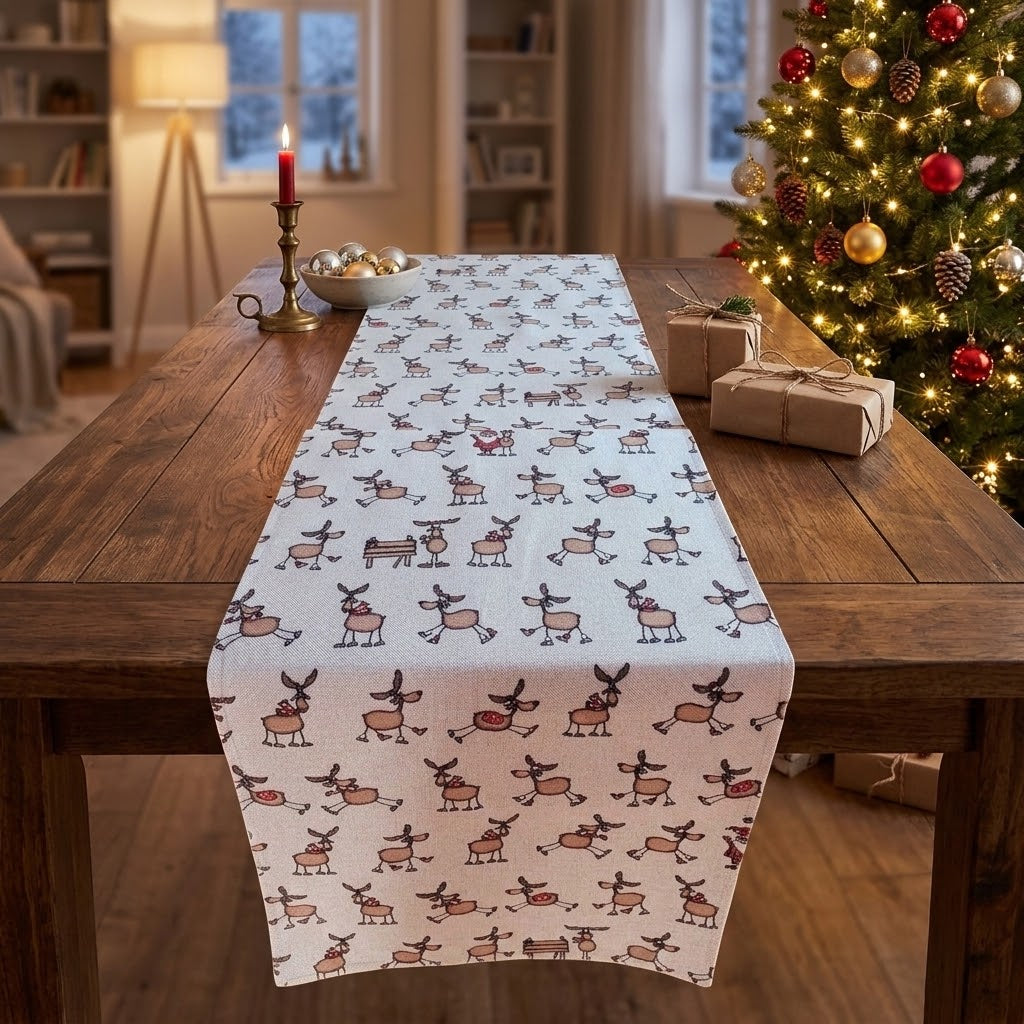 Santa Rudolph Christmas Table Runner