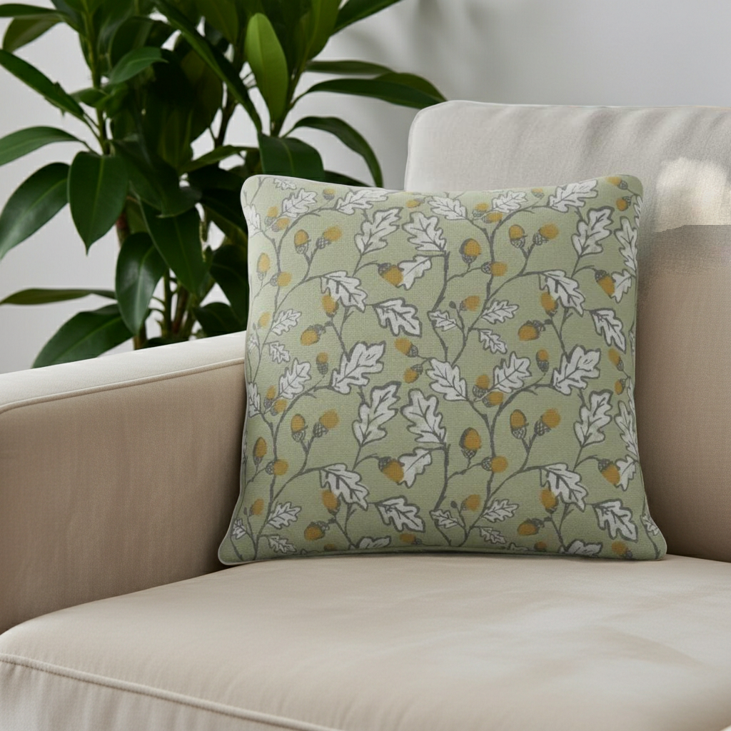 Acorn Trail Sage Green Cushion Cover