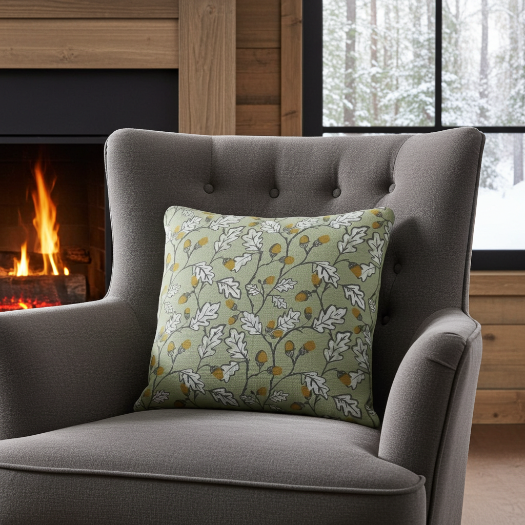 Acorn Trail Sage Green Cushion Cover
